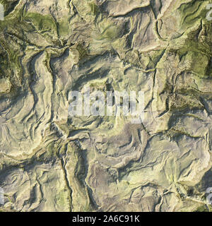 Aerial view from air plane of green nature mountains seamless texture background. 3d illustration Stock Photo