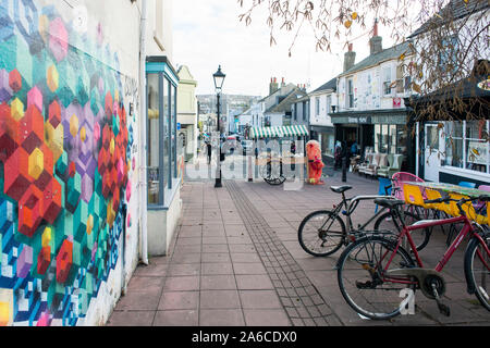 The walls of the North Laine covered in graffiti street urban art Stock Photo