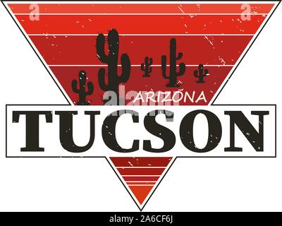 Tucson city travel destination. vector shirt logo Stock Vector