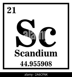 Scandium Periodic Table of the Elements Vector illustration eps 10. Stock Vector