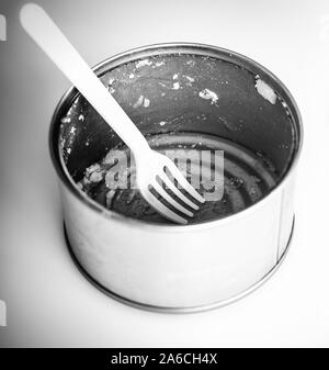 used tin can on white Stock Photo