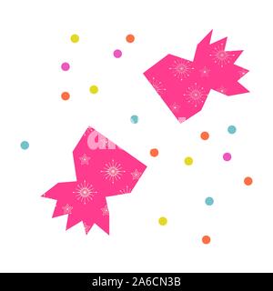 Christmas cracker clip art with confetti. Ripped gift candy package. Stock Vector