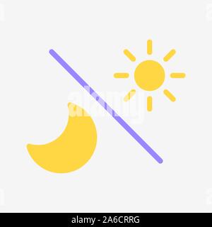 Sun And Moon Icon Vector. Sign of Sun and Moon Illustration isolated on white background Stock Vector