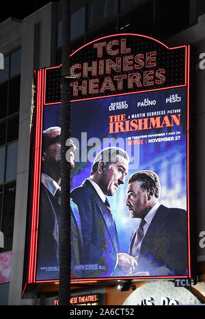 HOLLYWOOD, CA - OCTOBER 24: Atmosphere at the premiere of Netflix's 'The Irishman' at TCL Chinese Theatre on October 24, 2019 in Hollywood, California. Stock Photo