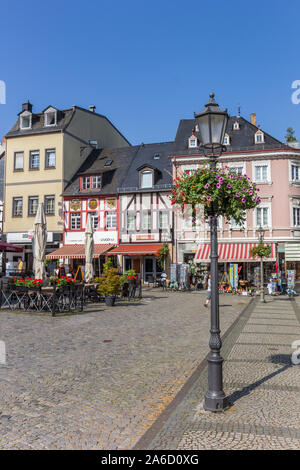 Historic houses at the central market square in Boppard, Germany Stock Photo