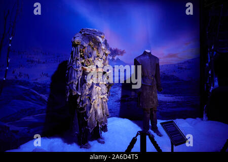 Costumes are being displayed during the Game of Thrones exhibition at IFEMA in Madrid. Stock Photo