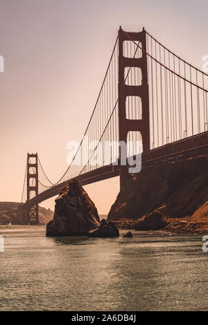Golding Gate Bridge, north-south view. San Francisco, California. Stock Photo