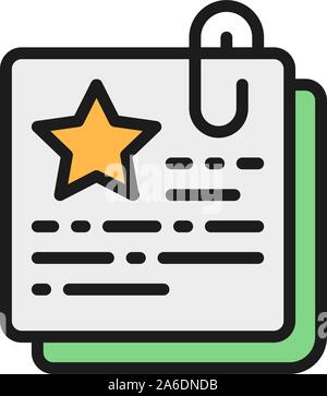 Vector documents, business plan, distinction, certificate flat color icon. Stock Vector