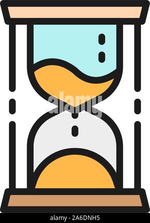 Vector hourglass, time management flat color icon. Stock Vector