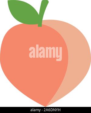 Peach icon,vector illustration. Flat design style. vector peach icon illustration isolated on White background, peach icon Eps10. peach icons graphic Stock Vector