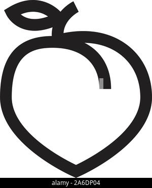 Peach icon,vector illustration. Flat design style. vector peach icon illustration isolated on White background, peach icon Eps10. peach icons graphic Stock Vector