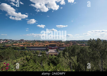 Overlook of Forbidden City from the hill in Jingshan park Stock Photo