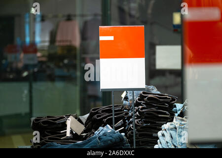 signs with mockup in a store Stock Photo