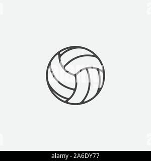 Volleyball logo element, vector volley ball icon, sport sign template, summer beach ball, vector illustration, volleyball ball outline vector icon Stock Vector