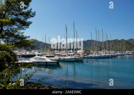 Göcek is a small town in Fethiye district in Muğla Province, Turkey. it has a small marina. Stock Photo