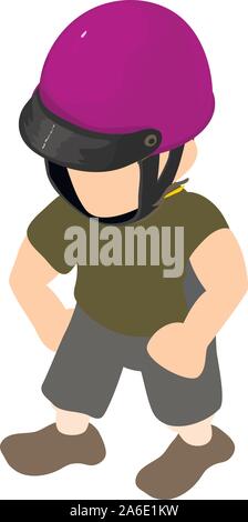 Polo player icon, isometric style Stock Vector