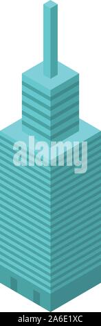 High city building icon, isometric style Stock Vector