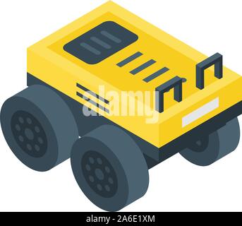 Smart farming robot icon, isometric style Stock Vector