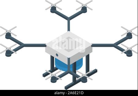 Professional drone icon, isometric style Stock Vector
