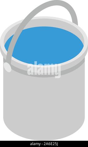Water bucket icon, isometric style Stock Vector