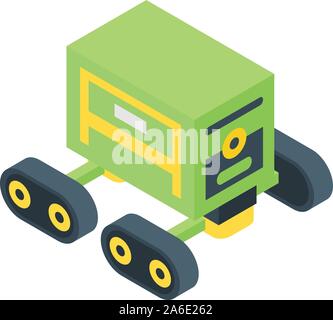 Autonomous farm robot icon, isometric style Stock Vector