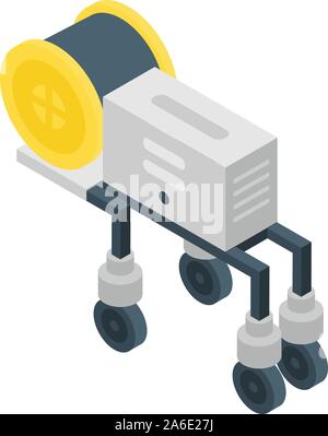 Modern agritech robot icon, isometric style Stock Vector