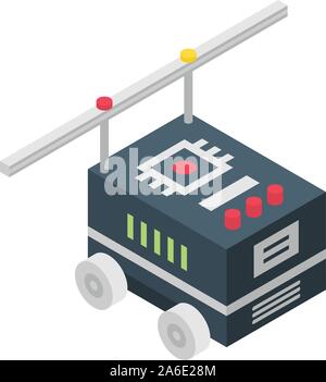 Smart farm robot icon, isometric style Stock Vector