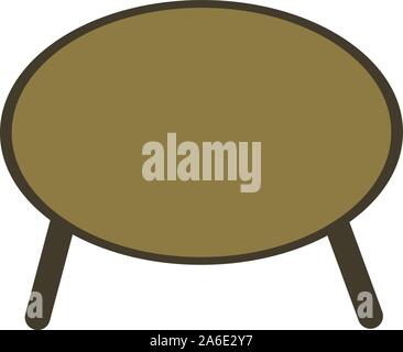 Round coffee table on legs. Cozy stylish piece of furniture for meetings with a cup of tea or other drinks Stock Vector