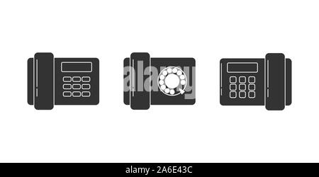 Set of silhouette phone icons for logo, design and decoration of sites and applications, flat design Stock Vector