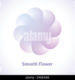 Logo of smooth colored flower with transparent petals for body care salon Stock Vector