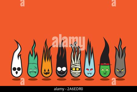 HALLOWEEN MONSTERS COLLECTION Stock Vector