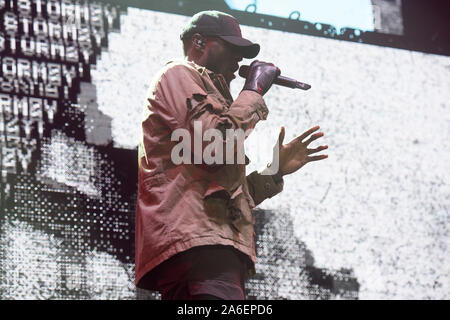 Stormzy performing at the Kiss Haunted House Party held at the SSE Wembley Arena, Wembley, London. Stock Photo