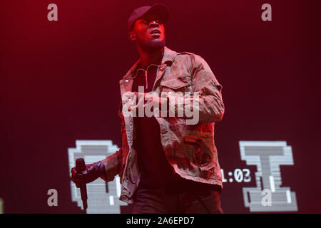 Stormzy performing at the Kiss Haunted House Party held at the SSE Wembley Arena, Wembley, London. Stock Photo