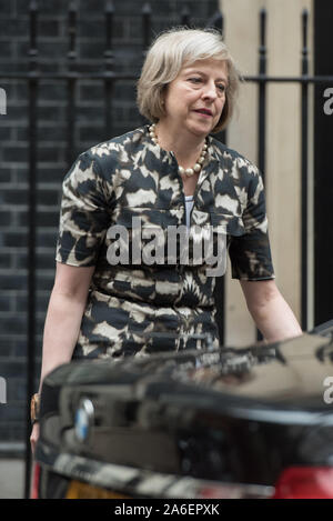 Whitehall, London, UK. 14th July, 2015. Government ministers leave Downing Street after attending the weekly Cabinet meeting.  Pictured: Home Secretar Stock Photo