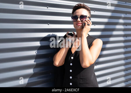 Business On The Go, concept of young successful business lady, professional in company management Stock Photo