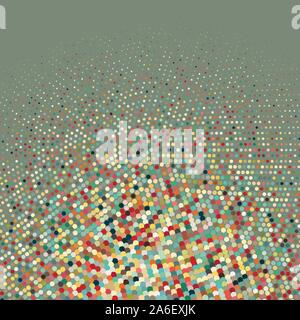 Flat colored ornament with retro halftone dots Stock Vector