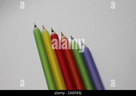 Good pens of different colors Stock Photo