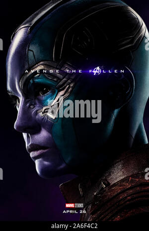 Character advance poster for Avengers: Endgame (2019) directed  by Anthony and Joe Russo starring Karen Gillan as Nebula. The epic conclusion and 22nd film in the Marvel Cinematic Universe. Stock Photo
