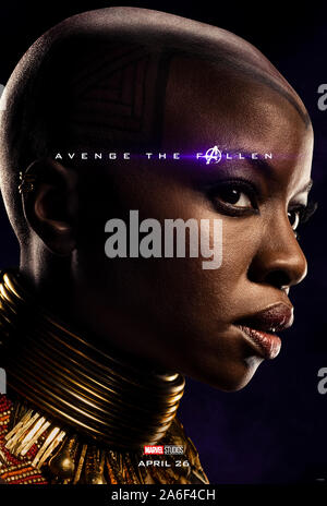 Character advance poster for Avengers: Endgame (2019) directed  by Anthony and Joe Russo starring Danai Gurira as Okoye. The epic conclusion and 22nd film in the Marvel Cinematic Universe. Stock Photo