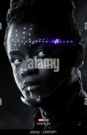 Character advance poster for Avengers: Endgame (2019) directed  by Anthony and Joe Russo starring Letitia Wright as Shuri. The epic conclusion and 22nd film in the Marvel Cinematic Universe. Stock Photo