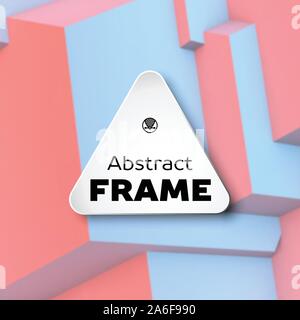Abstract frame with rose quartz and serenity cubes Stock Vector