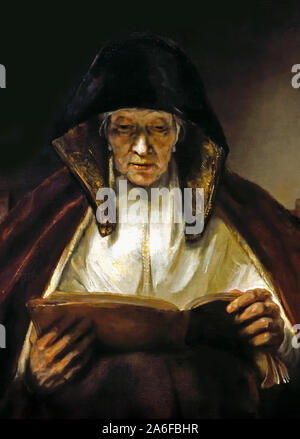 Old Woman Deading (Prophetess) by Rembrandt Harmensz (Harmenszoon) van Rijn  1606–1669 17th Century The Netherlands Dutch Holland, Stock Photo