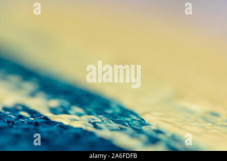 abstract background with dark blue and light yellow acrylic color, textured template design, defocused image with copy space Stock Photo