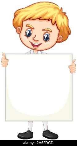 One happy boy with blank board Stock Vector Image & Art - Alamy