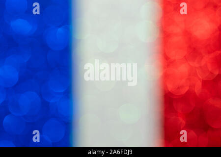 blue white red patriotic background with bokeh, shiny and festive template with defocused glitter effect Stock Photo
