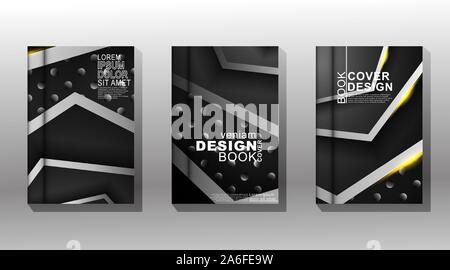Modern background design. The book vector collection includes geometric shapes overlapping and circle gradient patterns Stock Vector