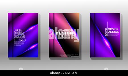 Minimal cover design. Geometric vector overlapping blue and pink colors with sparkle Stock Vector