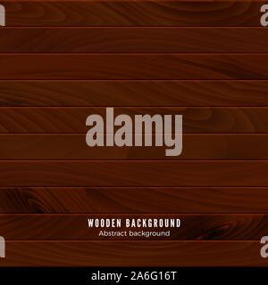 Brown wooden texture. Wood surface of floor or wall. Timber background. Vector illustration Stock Vector