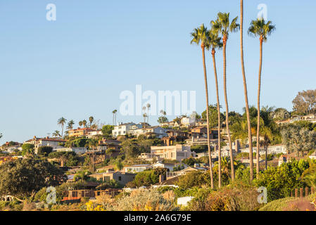 Photographed from La Playa, which is a bayfront neighborhood in the Point Loma community of San Diego, California. Stock Photo