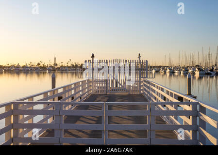 Harbor scene photographed from La Playa, which is a bayfront neighborhood in the Point Loma community of San Diego, California. Stock Photo